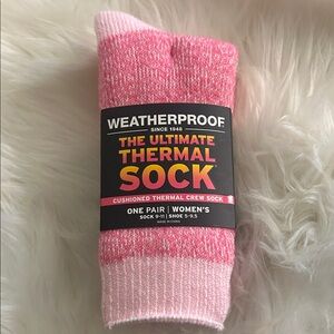 Weatherproof Cushioned Pink Crew Socks